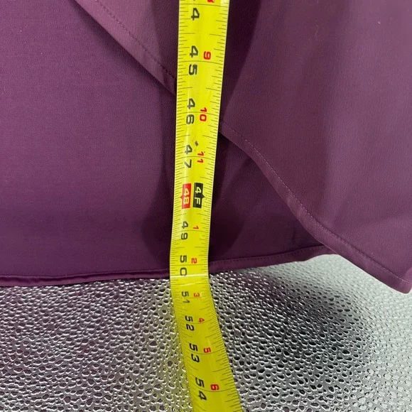 Banana Republic‎ Satin Collar Wrap Purple Midi Dress Size 14 NWT - Pinot Noir - Picture 10 of 15